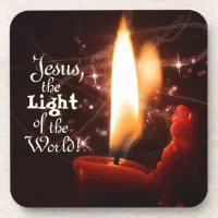 Jesus Light of the World Christmas Candle Coaster Zazzle