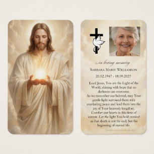Jesus Light of the World Funeral Prayer Card