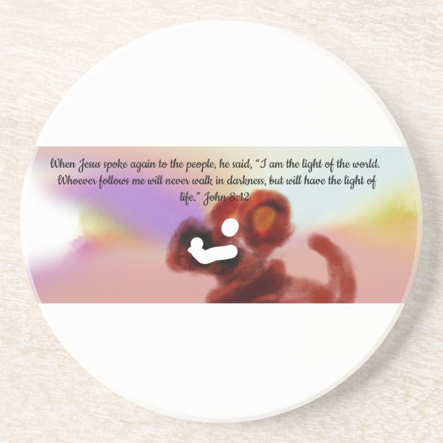 jesus light world  coaster (Front)