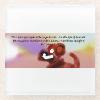 jesus light world  glass coaster