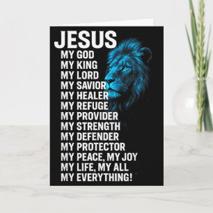 Jesus - Lion Christian King Lord Savior Faith  Card
