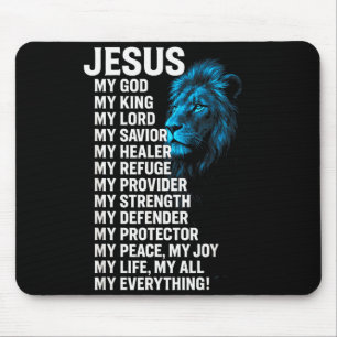 Jesus - Lion Christian King Lord Savior Faith Mouse Pad