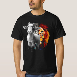 Jesus Lion Lamb Christian Lover God Christian Reli T-Shirt
