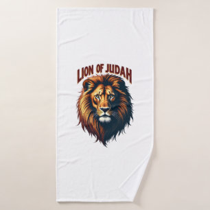 Jesus Lion of Judah Vintage Engraving Christian Te Bath Towel