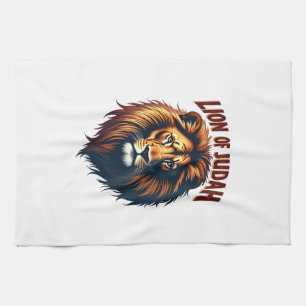 Jesus Lion of Judah Vintage Engraving Christian Te Kitchen Towel