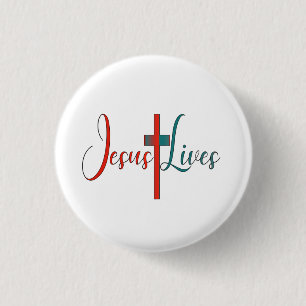 Jesus lives 1 inch round button