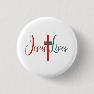 Jesus lives 1 inch round button