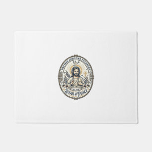 Jesus Lo Fi Study Beats Aesthetic Graphic Tee Chri Doormat
