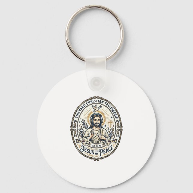 Jesus Lo Fi Study Beats Aesthetic Graphic Tee Chri Keychain (Front)