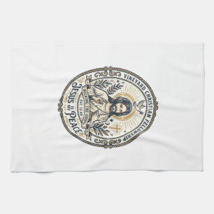 Jesus Lo Fi Study Beats Aesthetic Graphic Tee Chri Kitchen Towel