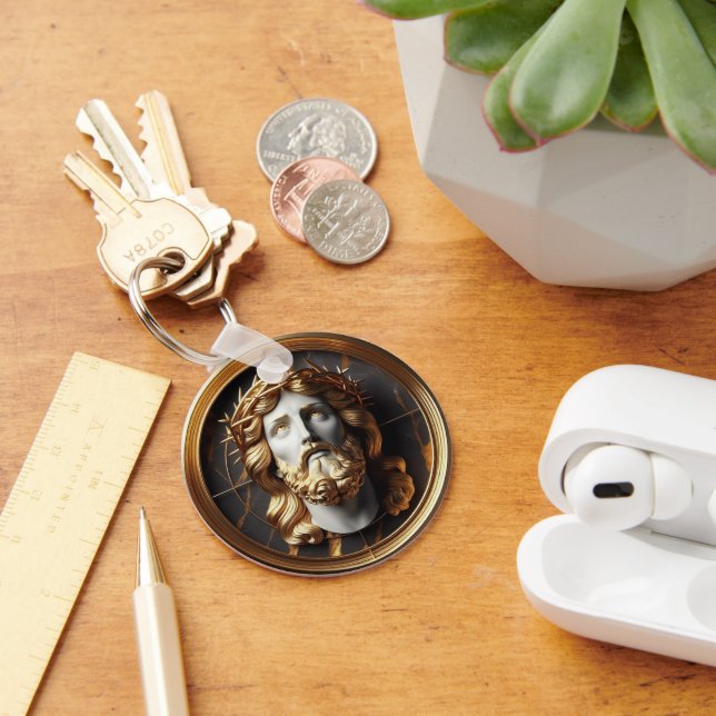 Jesus looking in the heavens with Divine Encounter Keychain (Desk)