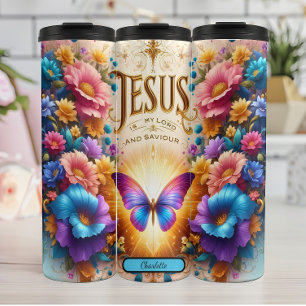 Jesus Lord Saviour Floral Radiance Thermal Tumbler