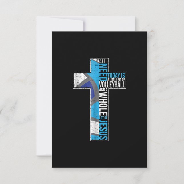 Jesus Love |All I Need Is Little Bit Of Volleyball RSVP Card (Front)