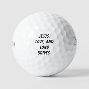 'Jesus, Love, and Long Drives' Christian Wedding Golf Balls