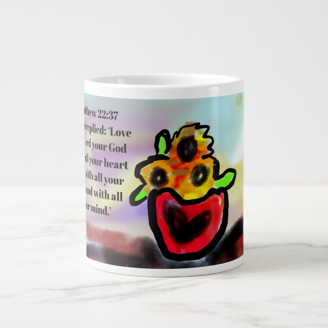 jesus love around  large coffee mug (Front)