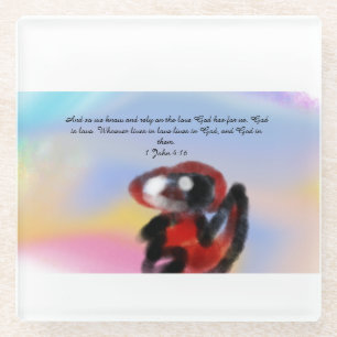 jesus love glass coaster