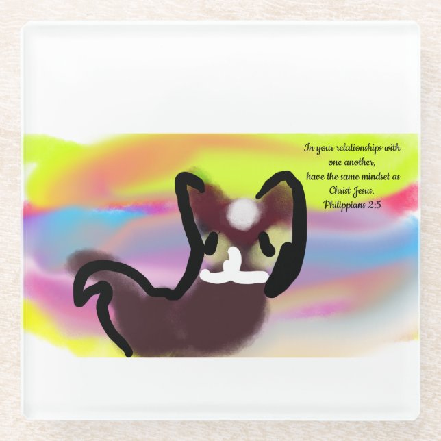 jesus love  glass coaster (Front)