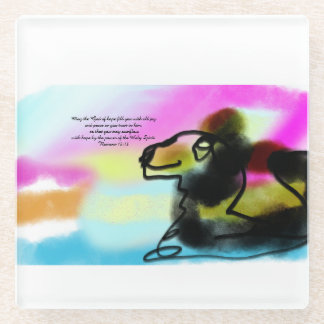 Jesus love glass coaster