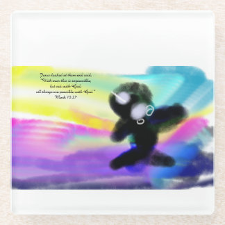 jesus love glass coaster