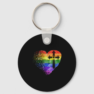 Jesus Love Heart LGBT Love Jesus Christ Keychain