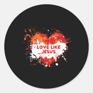 Jesus Love Heart Love Like Jesus Classic Round Sticker