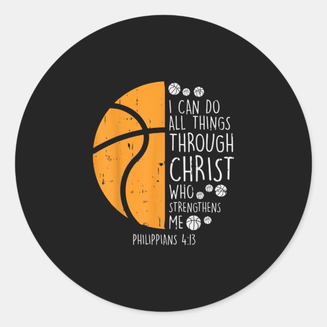 Jesus Love | I Can Do All Things Through Christ Classic Round Sticker (Front)