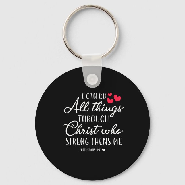 Jesus Love | I Can Do All Things Through Christ Keychain (Front)