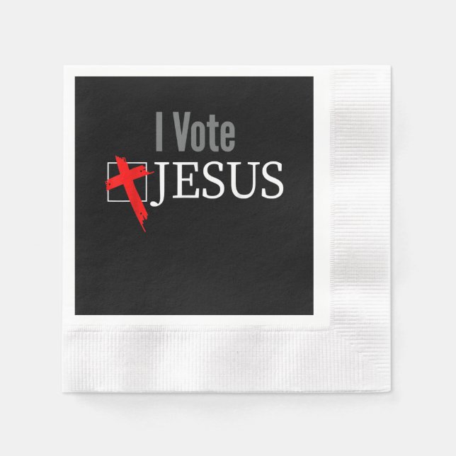 Jesus Love | I Vote Jesus Christian Cross Napkin (Front)