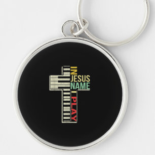 Jesus Love   In Jesus Name I Play Piano Christian Keychain