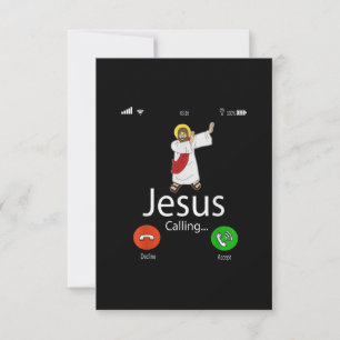 Jesus Love   Jesus Calling...Jesus Phone Christian RSVP Card