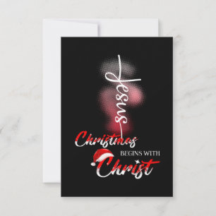 Jesus Love   Jesus Christmas Begins With Christ RSVP Card