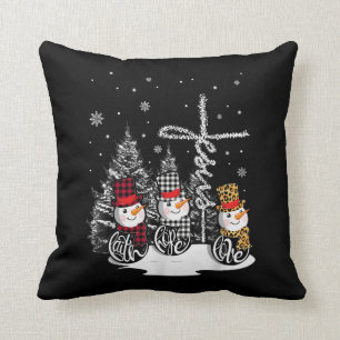 Jesus Love   Jesus Faith Hope Love Snowman Throw Pillow
