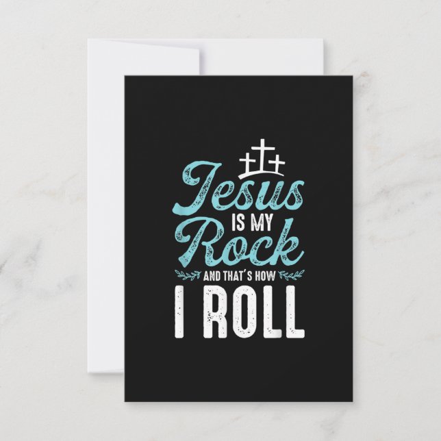 Jesus Love |Jesus Is My Rock And That's How I Roll RSVP Card (Front)