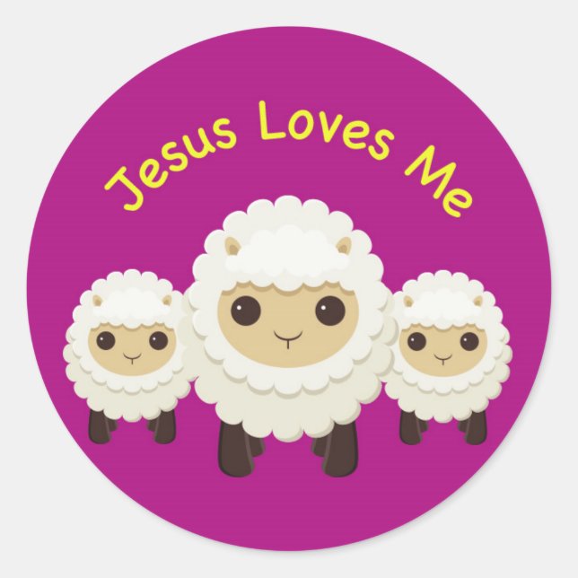 Jesus Love Me Cross berger mouton Sticker (Devant)