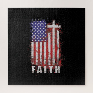 Jesus Love | Patriotic Christian Faith Jesus USA Jigsaw Puzzle