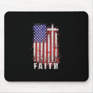 Jesus Love Patriotic Christian Faith Jesus USA Mouse Pad