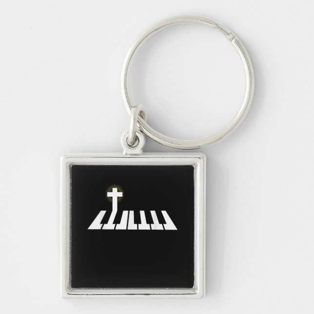 Jesus Love | Piano Cross Christian Jesus Faith Keychain (Front)