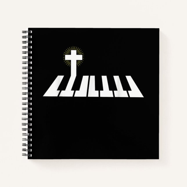 Jesus Love | Piano Cross Christian Jesus Faith Notebook (Front)