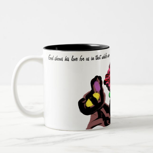 Jesus love rose Two-Tone coffee mug (Left)