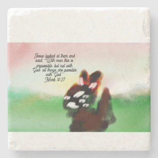 jesus love stone coaster