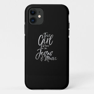 Jesus Love   This Girl Runs On Jesus & Music iPhone 11 Case
