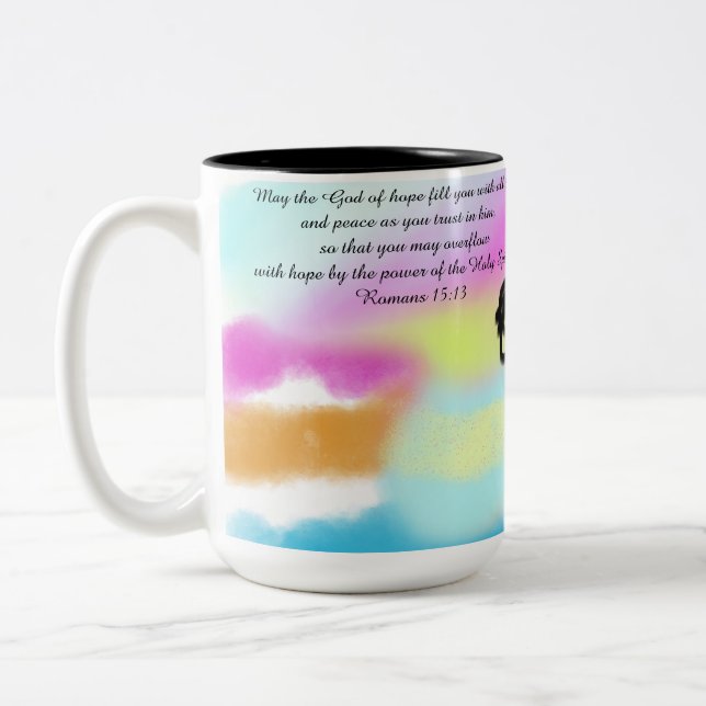 Jesus love Two-Tone coffee mug (Left)