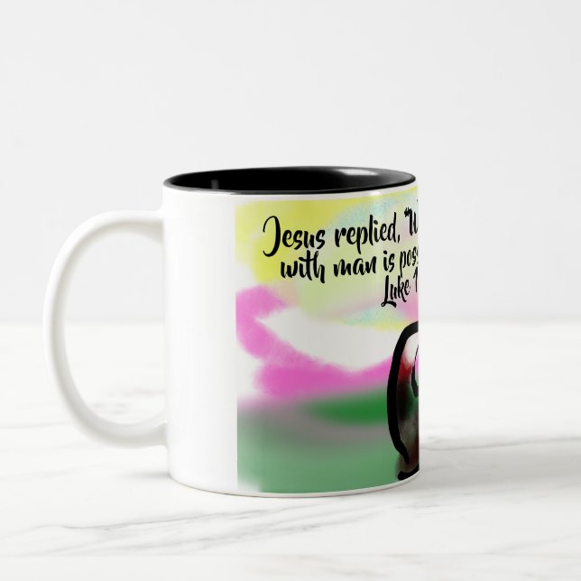 jesus love  Two-Tone coffee mug (Left)