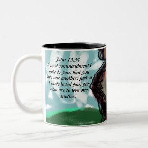 Jesus love us Two-Tone coffee mug