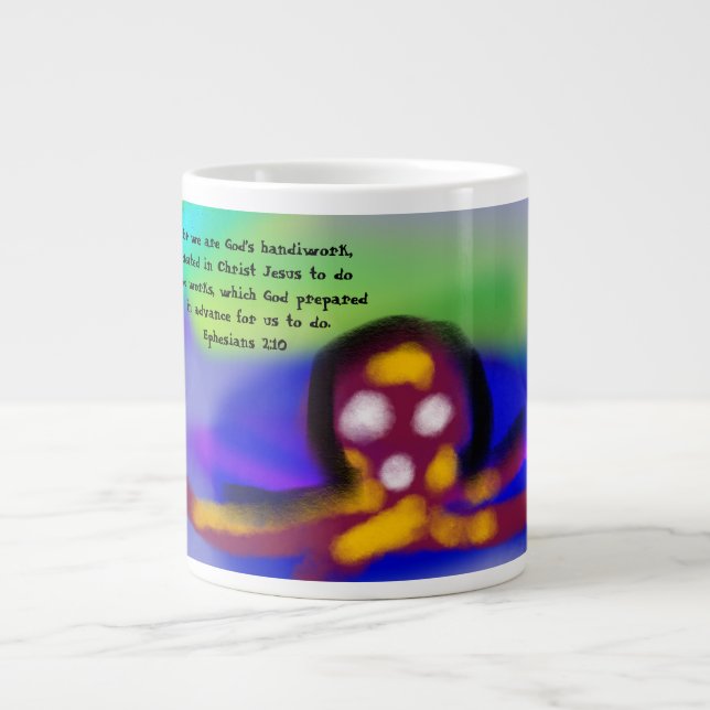 jesus  love work large coffee mug (Front)