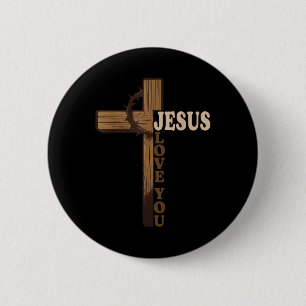 Jesus Love You Christian Cross God Faith Bible Pra 2 Inch Round Button