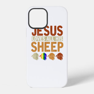 Jesus Loves All His Sheep Christianity Rainbow Lgb iPhone 12 Case