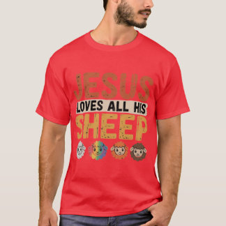 Jesus Loves All His Sheep Christianity Rainbow LGB T-Shirt