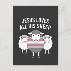 Jesus Loves All His Sheep LGBT Pride Month  Invitation Postcard