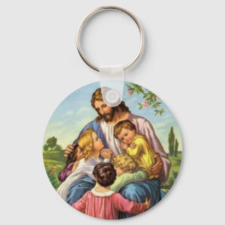 Jesus Loves Children Keychain